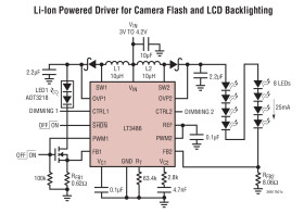 Dual 1.3A White LED Step-Up Converters with Wide Dimming