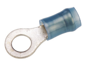 Zacisk oczkowy rozmiar przewodu 2.6mm² Ø , M5 izolowany średnica wew 5mm Niebieski TE Connectivity