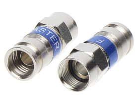 Wtyk F Kompresyjny RG-6 profesjonalny niebieski