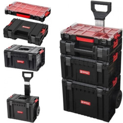 Zestaw skrzynek modułowych na kółkach 4w1 ( Skrzynia CART 2.0 + Toolbox 2.0 + Toolcase + Organizer 100 ) QBRICK SYSTEM