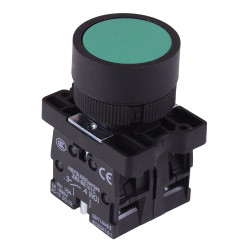 Green Momentary 22mm Flat Push Button Switch NO/NC