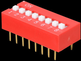 Dip switch, vertical, 8-pin