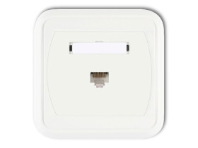 LIZA Gniazdo komputerowe RJ45 kat.5e ekranowane 8-stykowe biały GLK-1e KARLIK