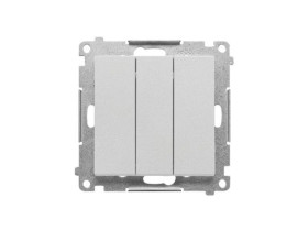 SIMON 55 Wyłącznik zwierny przycisk potrójny z podświetleniem LED szybkozłącza aluminium mat TP31L.01/143 KONTAKT SIMON