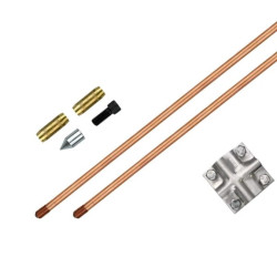 Uziom kompletny złączkowy pomiedziowany / miedziowany St/Cu 0,250 Cu 17,2mm 3m