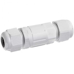 Mufa kablowa z dławikami na kable do 3x1,5mm2 hermetyczna IP68 UV prosta biała V-TAC