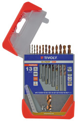 Wiertło Tivoly HSS 13 szt. Zestaw do wiercenia w punktach podzielonych