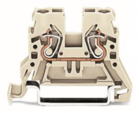 2-wire feed-through terminal, spring-clamp connection, 0.08-2.5 mm², 1 pole, 22 A, light gray, 870-909