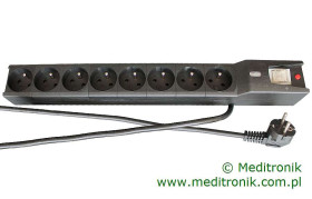 Listwa zasilająca przeciwprzepięciowa Lestar, 8x230V, bezp. 16A, kabel 5m, kol