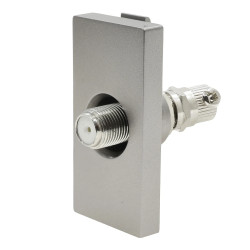 Moduł 1/2 - gniazdo antenowe SAT (typ F) - szary - kompatybilny z ramkami Tawoia Glass