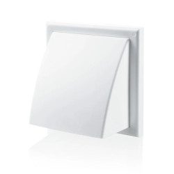 Wylot ścienny z zaworem zwrotnym i okapem 154x154mm fi 100mm brąz MW102AZPKBR