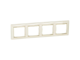 VALENA Ramka 4 poczwórna pozioma krem/złoto 774154 LEGRAND