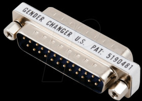Gender changer, adapter, 2x 25-pin D-sub ST/BU