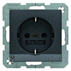 Gniazdo SCHUKO z podświetleniem orientacyjnym Berker B.3/B.7 antracyt mat 41091606