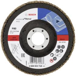Bosch 2608603718 X431 Flap Disc 125mm Dia Zirconium Oxide Standard Metal