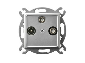 ARIA Gniazdo antenowe RTV-SAT z dwoma wyjściami SAT srebro GPA-U2S/m/18 OSPEL