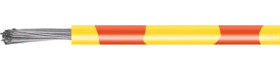 PVC-switching strand, highly flexible, LiYv, 0.14 mm², 18 x 0.1 mm, yellow/red, outer Ø 1.1 mm, BYB-5-92F5394