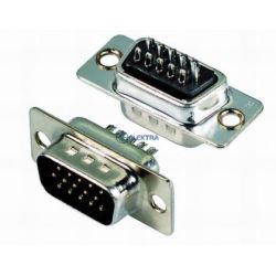 D-SUB 15 gęsty (VGA) wtyk lutowany na przewód