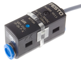 Czujnik ciśnienia Festo Powietrze 10 bar 12V dc, 24 V dc, IP40 6 mm Tubing 50 °C