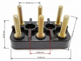 Tabliczka zaciskowa bakielit M6x6; czarna / biała