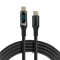 Kabel przewód USB-C PD LCD 200cm everActive CBB-2PDL Power Delivery 2.0 z obsługą szybkiego ładowania 3A/20V 60W