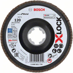 Bosch 2608621770 X-LOCK Flap Disc 125mm Zirconium Oxide Grit 120