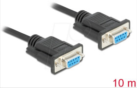 87525 Null modem cable, 9-pin, socket to socket Full handshaking, 10 m