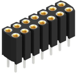 Socket header, 14 pole, pitch 2.54 mm, straight, 10026770