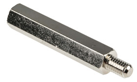 Kołek dystansowy gwint M5 x M5 długość 40mm Mosiądz Męski/żeński Sześciokątny RS PRO