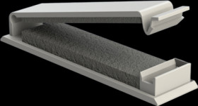 Fiber optic flat cable holder, PA/EPDM, natural, self-adhesive, (L x W x H) 54 x 19.7 x 12.8 mm, 8322AR00AS