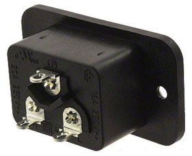 Złącze IEC IEC C20 Montaż na panelu Męski 16A Proste liczba bezp None Lutowane Schurter