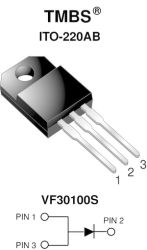 VF30100S High-Voltage Trench MOS Barrier Schottky Rectifier Ultra Low VF = 0.39 V at IF = 5 A