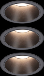 94869 Cole coin flush-mounted light, 6 W, 2700 K, 470 lm, black, set o