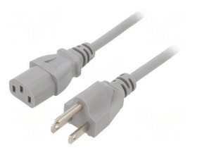 SN22-3/18/5GY Kabel: 3x18AWG, IEC C13 żeński,NEMA 5-15 (B) wtyk, 5m