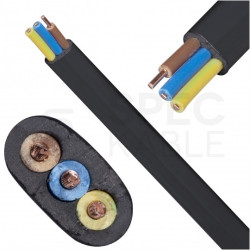 Kabel instalacyjny płaski EL-Instal NP YDYp 3x2,5mm2 czarny 450/750V uniepalniony Dca drut Eltrim