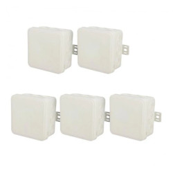 Puszka hermetyczna natynkowa elastyczna 100x100x41mm 12-wlotowa, zamknięcie na klik IP54 biała EDO 5 szt.