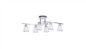 Lampa Sufitowa Żyrandol Samira Z Szklanymi Klosikami Z Chromowym Pierścieniem...