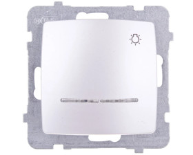 KARO Przycisk /światło/ z podświetleniem srebrny perłowy ŁP-5SS/m/43