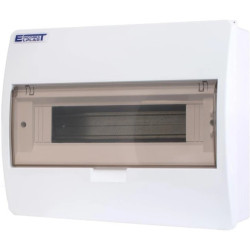 Rozdzielnica natynkowa S-12 (N+PE) 1x12 moduły IP40 303x250x101mm drzwi transparentne dymne INCOBEX