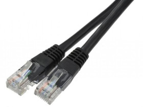 Patchcord UTP kat.6 kabel sieciowy LAN 2x RJ45 linka czarny 0,5m