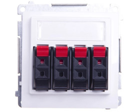 Simon Basic Gniazdo głośnikowe poczwórne z polem opisowym białe BMGL34.01/11