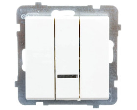 SONATA Łącznik potrójny z podświetleniem ecru ŁP-13RS/m/27