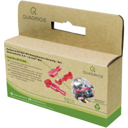 Quadrios 2011C402 Stub Connector 2 Pins Red Flexible/Fixed 0.5-1mm&#xB2; 20pc