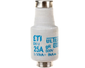 Wkładka bezpiecznikowa 25A DII gR 500V DIIUQ25A E27 004322007