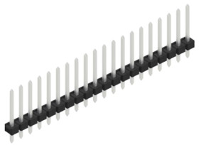 Pin header, 20 pole, pitch 2.54 mm, straight, black, 10058425