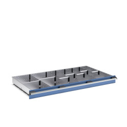 Zestaw przegródek Ściana działowa Srebrny Blacha stalowa for use with Szuflady, Dimensions1300 X 750 X 100mm Bott