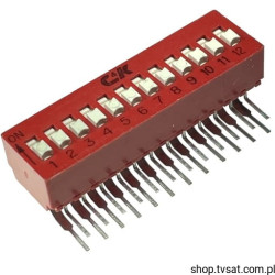 BD12AV DIP Switch SPST 12 Extended Slide THT C&amp;K