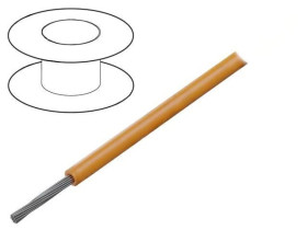 2842/19-OR005 Przewód HookUp Wire linka Cu 28AWG PTFE pomarańczowy 250V 30,5m