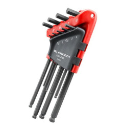 Zestaw kluczy imbusowych Jednostki metryczne Facom L Końcówka kulkowa 9 szt.