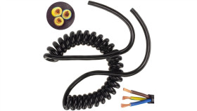 Przewód Omy Spiralny H03vvh8-F 3X1 0,8M / 3,9M Czarny